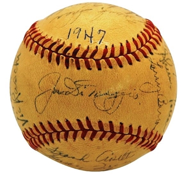 1947 World Champion NY Yankees Autographed Team Signed Baseball (23 signatures) With DiMaggio